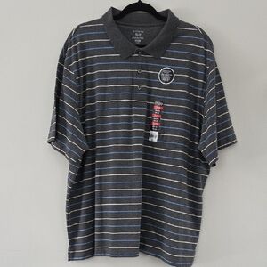 George Charcoal and Blue Striped Polo Shirt